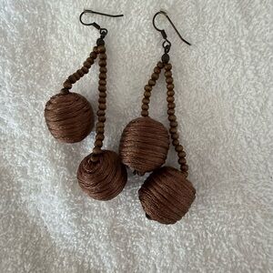 Elegant Brown Beaded Earrings